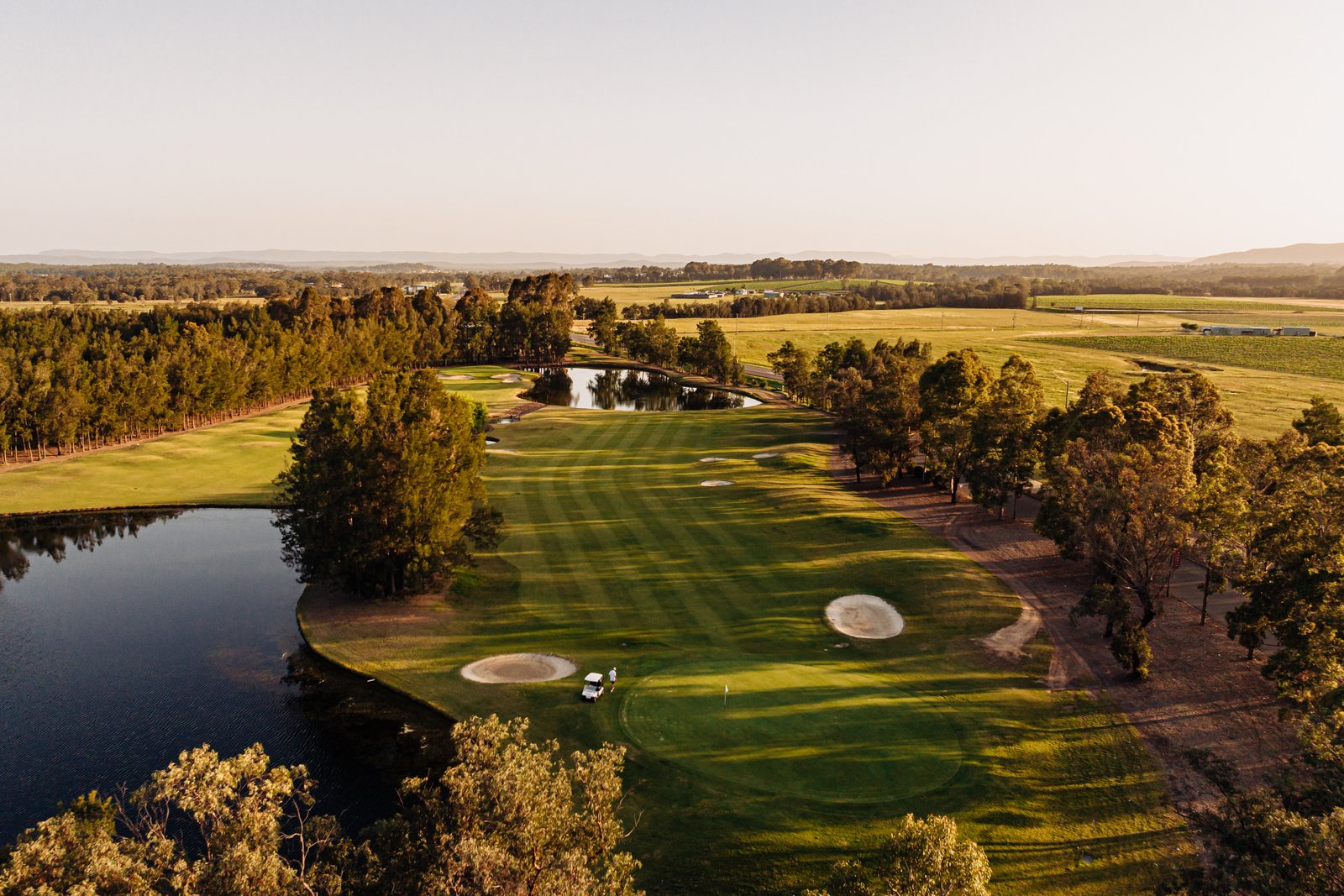 Aerial view of Rydges Resort golf course and countryside